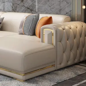 Modernes Luxus leder L-förmiges Freizeit-Eck-Stoffs ofa für Wohnzimmer möbel
