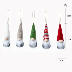 Рождественские плюшевые украшения Gnome Snom, рождественские подвесные украшения, гном, шляпа, Tomtees, плюшевые скандинавские украшения для бороды Санты