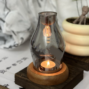 Porte-bougie coupe-vent en verre avec base, résistant à la chaleur, pour brûleur d'encens, idéal pour la décoration de Noël à la maison - Vente chaude - Product Image 6