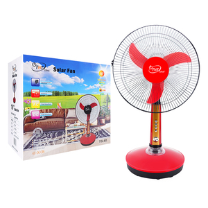 Quạt Bàn Gấp TNTSTAR TG-60 16 Inch DC 12V AC 220V Điện Tử Nhỏ Năng Lượng Mặt Trời Màu Đỏ Lắc Sàn Giá Đứng - Product Image 1
