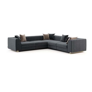 European Modern furniture oversized american grey couch sofa sectional <span class=keywords><strong>I</strong></span> Shaped Velvet Corner Modular Sectional Sofa - Product Image 1
