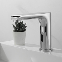 Robinet de lavabo à capteur intelligent de luxe sans contact écran d'affichage numérique mitigeur d'eau chaude et froide en laiton vanité robinet de lavabo de salle de bain