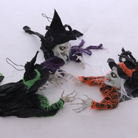 Lot de 3 Décorations Suspendues d'Halloween : Sorcière, Squelette, Fantôme Horreur pour Fêtes et Maisons Hantées