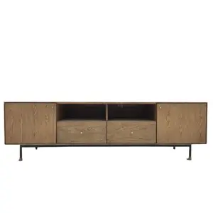 Op Maat Gemaakte Tv-Kasten Luxe Moderne Tv-Stands Hout Decoratie Familie Lange L-Vormige Tv-Kast