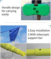 Ensemble de filet de badminton portable et durable en plastique PE 3x1,5m, réglable, facile à assembler pour les jeux de plage en plein air