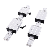 Rail de guidage linéaire externe à double axe en aluminium à quatre roues LGB6 Rail de guidage à rouleau à double arbre avec bloc coulissant pour machine CNC