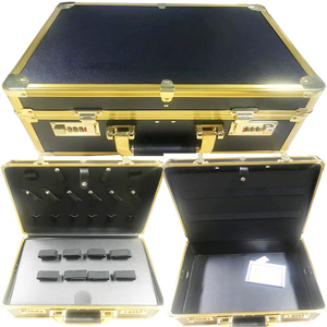 Custodia per attrezzi da parrucchiere in alluminio da barbiere con cosmetici, custodia per attrezzi da barbiere, custodia per il trasporto di dispositivi per parrucchieri - Product Image 3