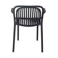 Fauteuil monobloc en plastique PP, dossier incurvé à lattes verticales, empilable, pour salle à manger, café, terrasse, restaurant en extérieur