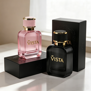 50ml Thick Bottom Square Glass <strong>Perfume</strong> Bottle with Aluminum Collar Bayonet Pump Sprayer Silk Screen Printing Empty <strong>Container</strong> - Product Image 1