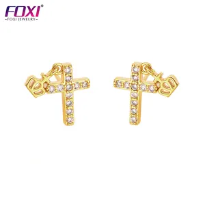 foxi fashion jewelry earrings18k gold plated forever 21 cross earrings for women 2023