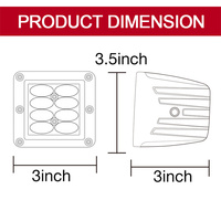 Feux LED de 3 pouces 24W, 6000K blanc, faisceau combiné spot et flood, 12V, feux auxiliaires tout-terrain pour camion et remorque