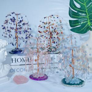 Arbre naturel à sept chakras Reiki guérison pierre précieuse arbre de vie cristal bonsaï Fortune arbre d'argent pour la bonne chance pour les cadeaux - Product Image 1