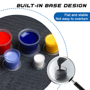 1000 unidades de vasos de plástico transparentes para tinta de tatuaje, de 17mm, 14mm y 11mm, con base autoestable, para pigmento de tatuaje - Product Image 6