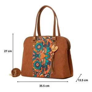 Bolso Tote Mediano para Mujer Fana, Diseño de Leopardo en Yute con Letras Serigrafiadas, Asa Larga para Uso Diario, Apto para Veganos - Product Image 4