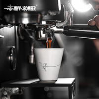 Tasse à café en céramique MHW-3BOMBER Winter 120ml sans anse, pour dégustation d'espresso et de thé, blanc gris, pour café et maison