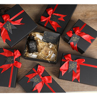 Taille personnalisable noir petit cadeau artisanat cadeau bague collier bracelet bijoux cadeau exquis boîte d'emballage