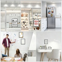 Bingkai Display Magnetik Hitam A4 8.5x11, Bingkai Foto Magnetik Perekat untuk Pajangan Dinding Dokumen Sertifikat