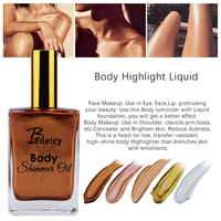 Huile bronzante végétalienne Glow Liquid Illuminator Makeup Shimmer Body Oil Huile scintillante biologique