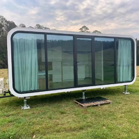 Meilleure vente Pack plat Apple Cabane Petite maison pour hôtels Maison préfabriquée en conteneur sur roues Bureau mobile Remorque