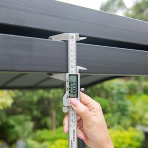 גן חיצוני עמיד למים פוליאסטר חופה hardtop ביתן שמש צל מתקפל מתכת נשלף 5.5m פרגולה - Product Image 4