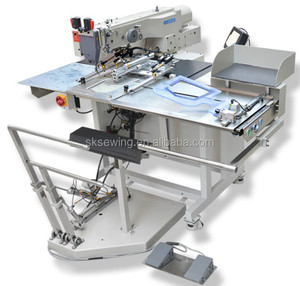 Machine à coudre industrielle électronique automatique pour l'application de motifs et la pose de poches - Product Image 1