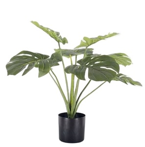 Nataural-árbol artificial de plástico con 10 hojas, 60cm de altura, hojas de monstera en maceta - Product Image 3
