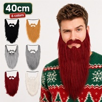 Longue fausse barbe multicolore de 40 cm, accessoire de déguisement de pirate, poils faciaux pour jeux de rôle, Halloween, Noël, cosplay, fêtes et événements