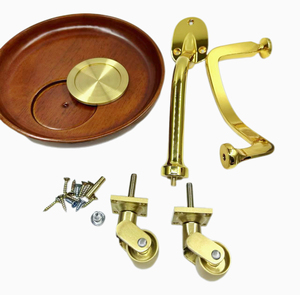 Juego de Accesorios de Lujo para Silla Godfather, Bandeja de Madera de Nogal para Reposabrazos, Soporte de Aleación de Zinc, Ruedas de Latón Sólido - Product Image 3