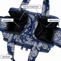 Pochette de maquillage personnalisable à imprimé paisley matelassé vertical avec fermeture éclair, grande trousse de toilette de voyage, organiseur de cosmétiques