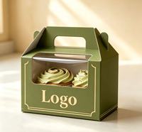 Boîte d'emballage personnalisée pour gâteau tiramisu d'anniversaire, biodégradable, haut de gamme, boîte à mini-gâteaux de 4 à 6 pouces avec fenêtre transparente