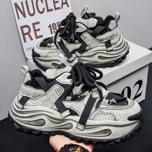 Chaussures décontractées pour hommes, tendance hiver, style rétro, sport, à talons hauts et semelles épaisses - Product Image 4