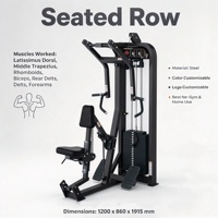 Appareil de musculation commercial : Machine à ramer assise à câbles sélectionnables pour l'entraînement du dos et des bras, avec cadre en acier robuste