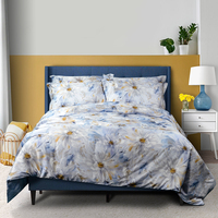 Housse de couette de luxe taie d'oreiller personnalisé printemps Floral impression numérique ensembles de draps ensemble de literie de créateur coton