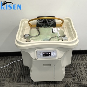 KISEN Modern Acrylic Salon Spa Shampoo Chair with <b>LED</b> <b>Lighting</b> Easy Clean Portable Design for Commercial Use Shampoo Basin - Product Image 5