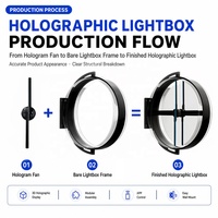Enseigne lumineuse holographique 3D circulaire en aluminium étanche pour devanture de magasin, à économie d'énergie, luminosité élevée, en acier galvanisé pour extérieur, logo personnalisé