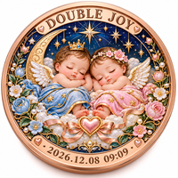 Pièce de monnaie commémorative personnalisée en cuivre pur 999 de 1 oz, avec relief 3D et impression UV, pour anniversaire, naissance ou bienvenue de bébé, objet de collection, souvenir, cadeau