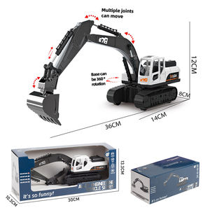 BEFLY Camions jouets en métal à friction en alliage, à rotation 360°, <span class=keywords><strong>avec</strong></span> fonctions d'excavation, de <span class=keywords><strong>grue</strong></span>, de <span class=keywords><strong>benne</strong></span> basculante et de concassage de pierres, pour les 5 ans et plus - Product Image 6