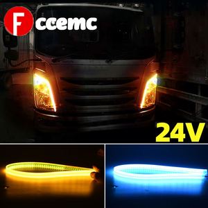 Juego de 2 Barras de Luz de Conducción Diurna (DRL) de 24V, Accesorios de Estilo para Coche con Señal de Giro para Camión, Lámpara de Tira de Guía Universal para Automóvil de 24V - Product Image 2