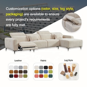 लिविंग रूम के लिए बहुक्रियाशील एल आकार कोने सोफा बिस्तर लिविंग रूम एर्गोनोमिक फैब्रिक समायोज्य कुर्सी और हेडरेस्ट - Product Image 2