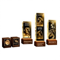 Trophée lumineux créatif en cristal gravé au laser, prisme rectangulaire, cadeau d'entreprise, souvenir, lumière chaude, manuel