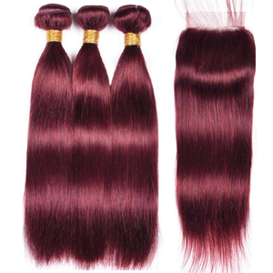 <span class=keywords><strong>Rosso</strong></span> <span class=keywords><strong>Vino</strong></span> # Ciocche di <span class=keywords><strong>Capelli</strong></span> Non Trattati 99J |   <span class=keywords><strong>Capelli</strong></span> Vergini Brasiliani Lisci Remy |   Colore Lussuoso e Qualità Superiore - Product Image 6