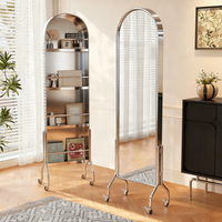 Miroir sur pied LED anti-buée pleine longueur avec haut-parleur Bluetooth, affichage de l'heure, miroir intelligent