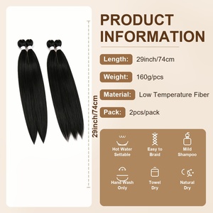 Venta al por Mayor de Cabello Sintético Preestirado para Trenzas, 29 Pulgadas, 160g, Fibra de Baja Temperatura, Extensiones de Trenzas de <span class=keywords><strong>Ganchillo</strong></span> - Product Image 3