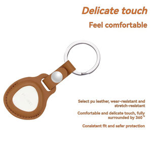 Porte-clés rétro en cuir PU avec boucle à ressort, étui de protection pour balise <span class=keywords><strong>HUAWEI</strong></span>, adapté au localisateur <span class=keywords><strong>HUAWEI</strong></span>, logo personnalisé - Product Image 4