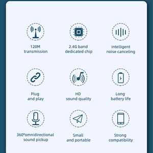 Vimai Chuyên Nghiệp 2.4Ghz Microphone Không Dây Cho Android Trọng Lượng Nhẹ Tiếng Ồn Hủy Bỏ Di Động Thiết Bị Ghi Âm Cho Sử Dụng Ngoài Trời - Product Image 2