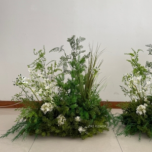 Décoration d'allée <span class=keywords><strong>de</strong></span> <span class=keywords><strong>mariage</strong></span>, verdure artificielle réaliste, fleurs artificielles, herbe artificielle, orchidées, arrangements floraux, centres <span class=keywords><strong>de</strong></span> <span class=keywords><strong>table</strong></span> - Product Image 2