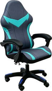 Chaises de jeu en velours noir et bleu de qualité supérieure, meubles de bureau à domicile, chaise de jeu - Product Image 1