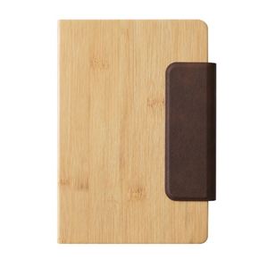 Custom-Printed With Logo for Business Enterprises <b>A5</b> Bamboo Grain Notebook With Magnetic Closure - Product Image 1