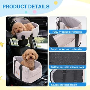 Center Console Dog <b>Car</b> Seat <b>for</b> Small Dogs and Puppies 5-13Lbs, Ideal <b>Armrest</b> Booster <b>Car</b> Travel Seat with Safety Protection Sea - Product Image 4