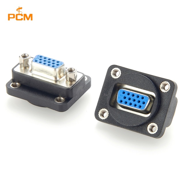 D-Type HDB15 VGA Female to Female Panel Mount Connector, VGA Feedthrough Flush Mount Socket, Compatible NADB15FF EHHD15FFB